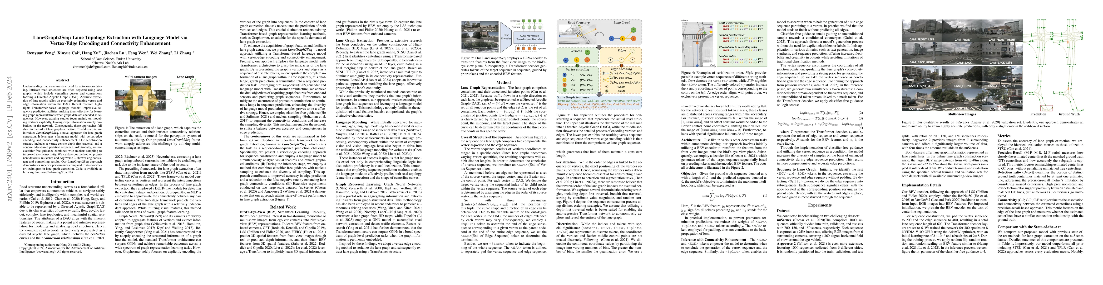 Thumbnail for LaneGraph2Seq: Lane Topology Extraction with Language Model via
  Vertex-Edge Encoding and Connectivity Enhancement