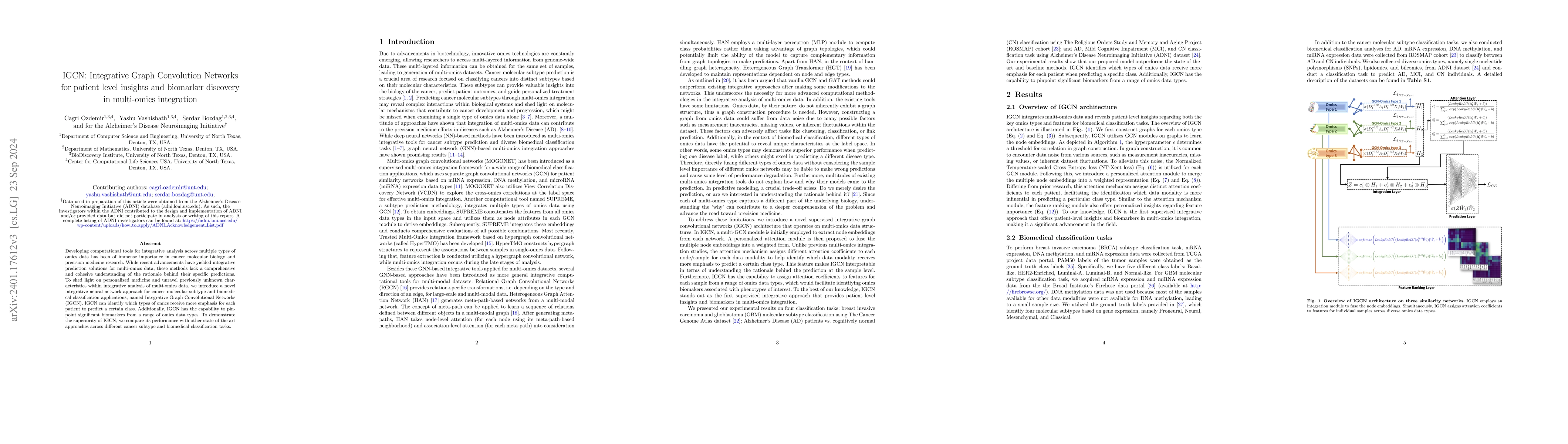 Thumbnail for IGCN: Integrative Graph Convolutional Networks for Multi-modal Data