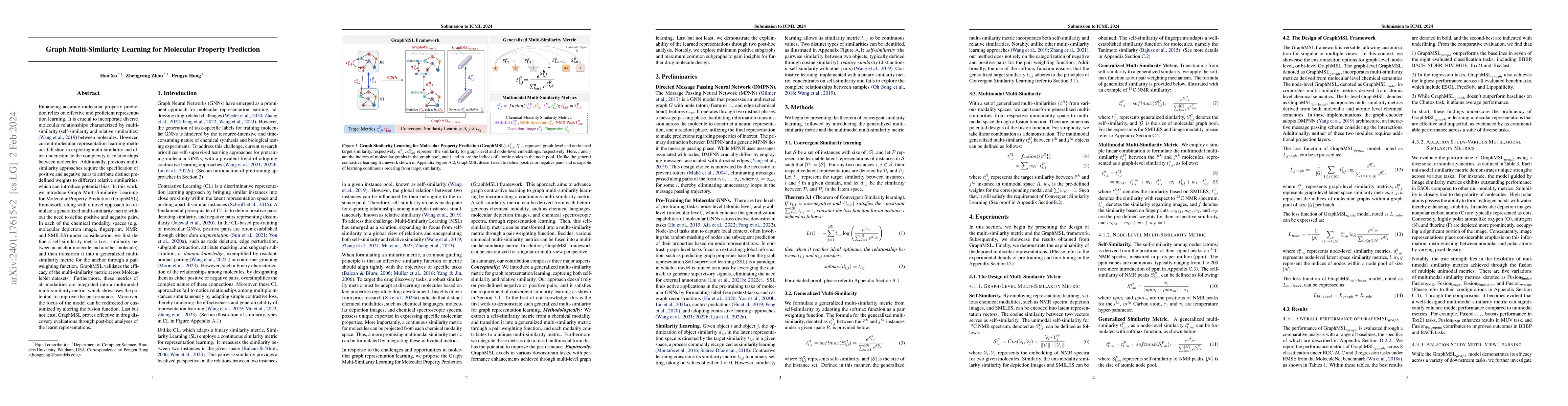 Thumbnail for Graph Multi-Similarity Learning for Molecular Property Prediction