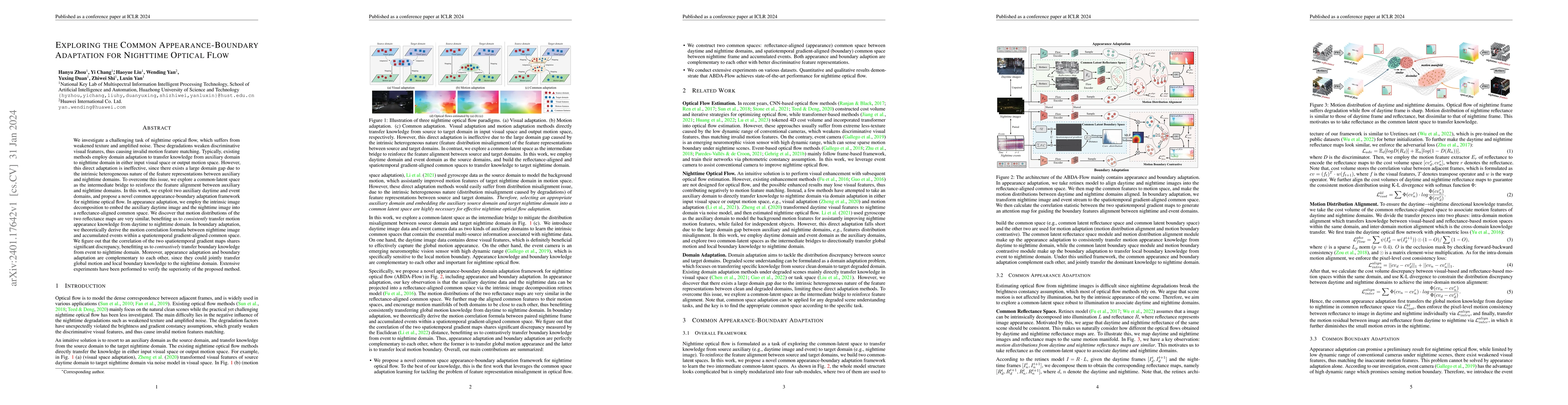 Thumbnail for Exploring the Common Appearance-Boundary Adaptation for Nighttime
  Optical Flow
