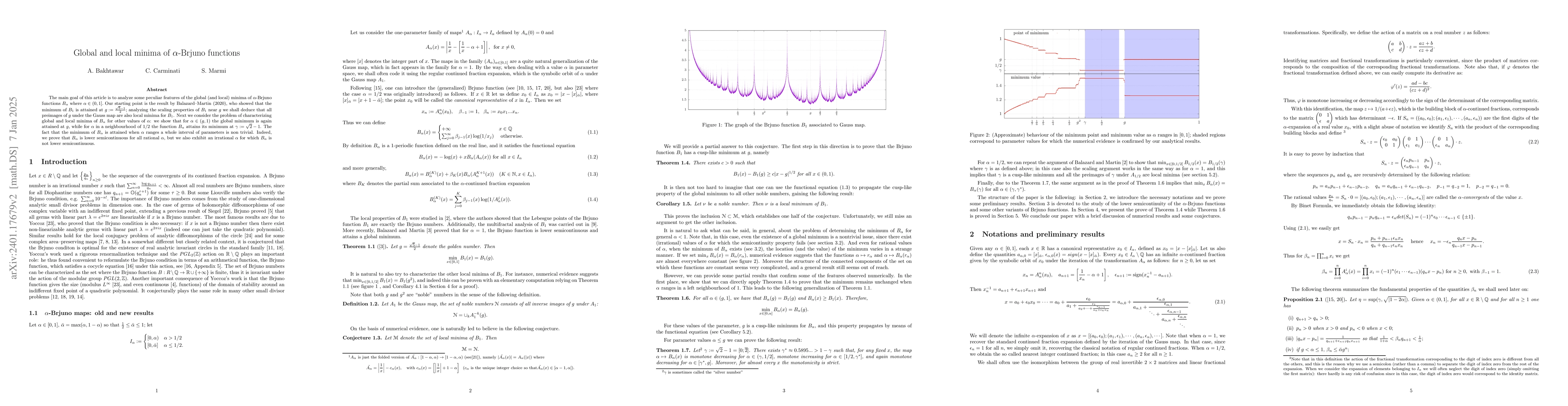 Thumbnail for Global and local minima of $\alpha$-Brjuno functions