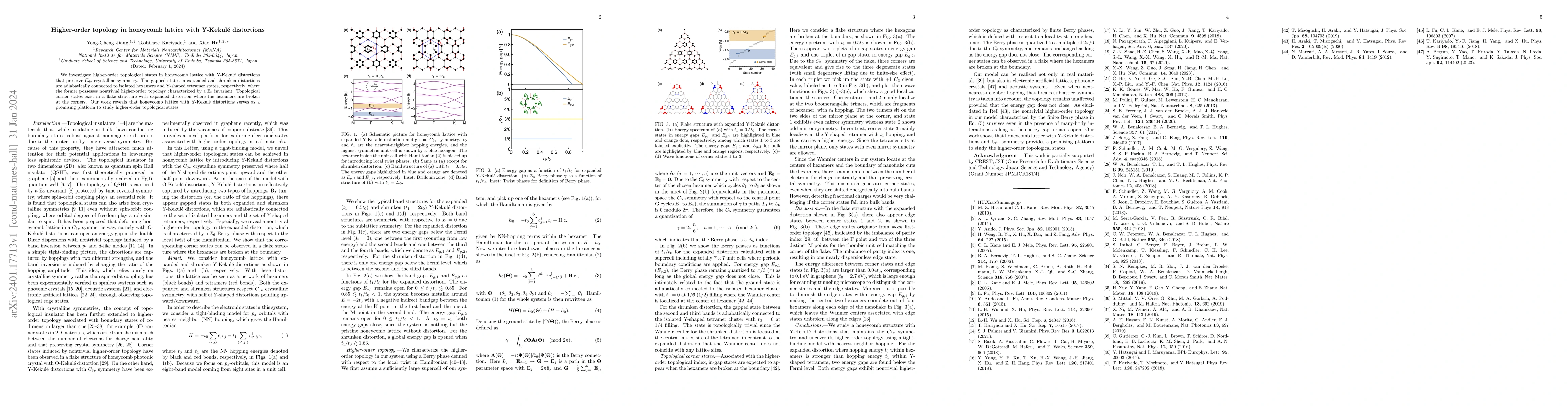 Thumbnail for Higher-order topology in honeycomb lattice with Y-Kekul\'e distortions