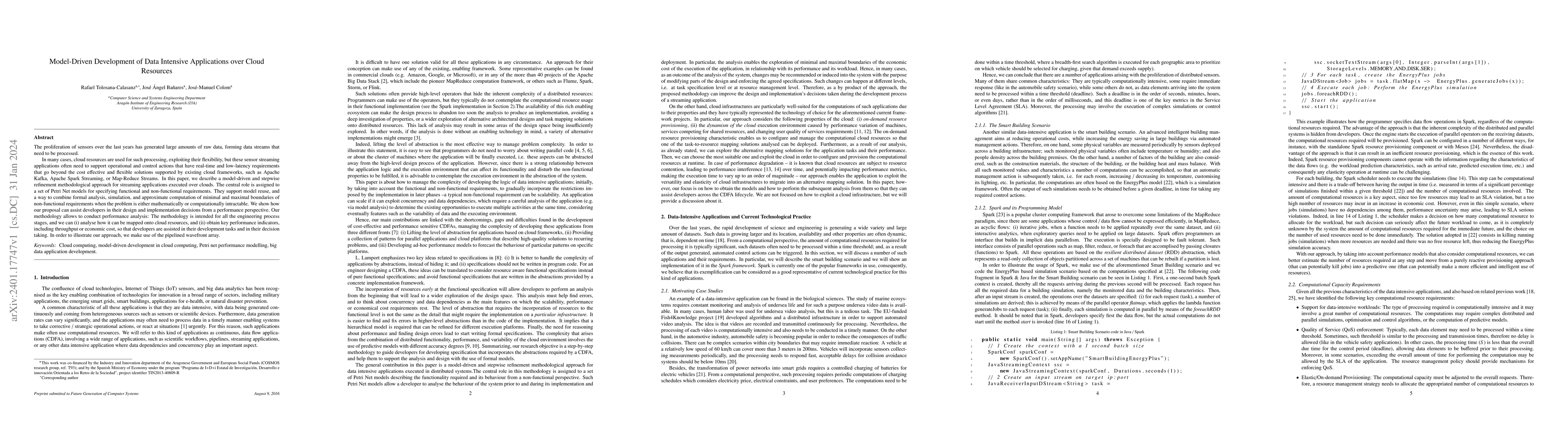Thumbnail for Model-driven development of data intensive applications over cloud
  resources
