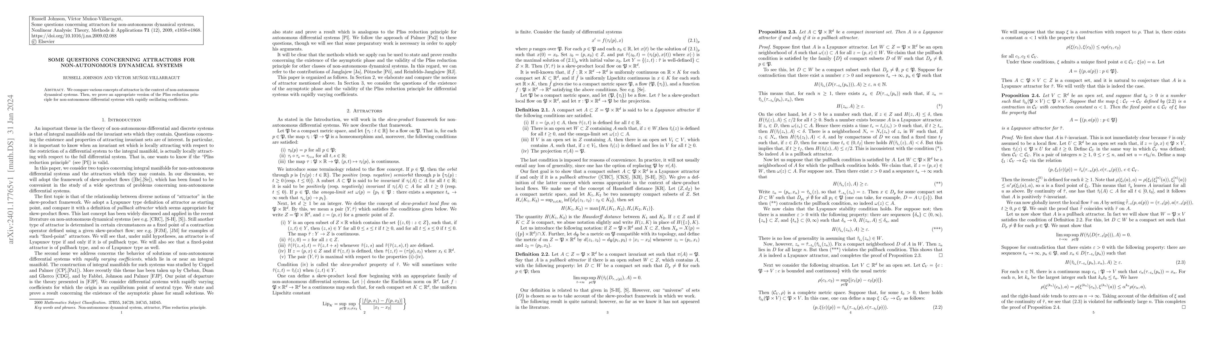 Thumbnail for Some questions concerning attractors for non-autonomous dynamical
  systems