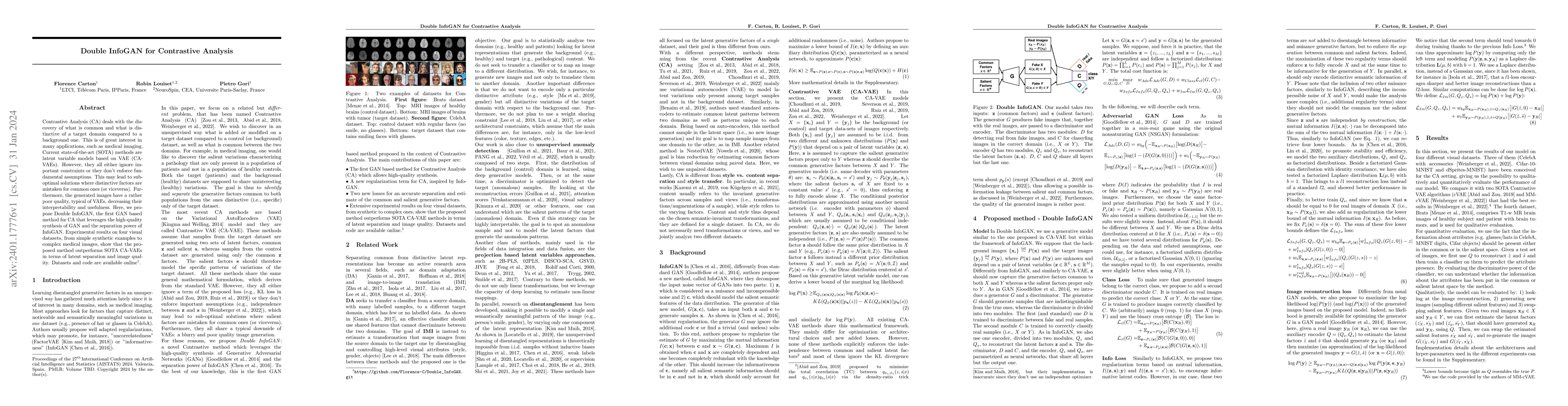 Thumbnail for Double InfoGAN for Contrastive Analysis