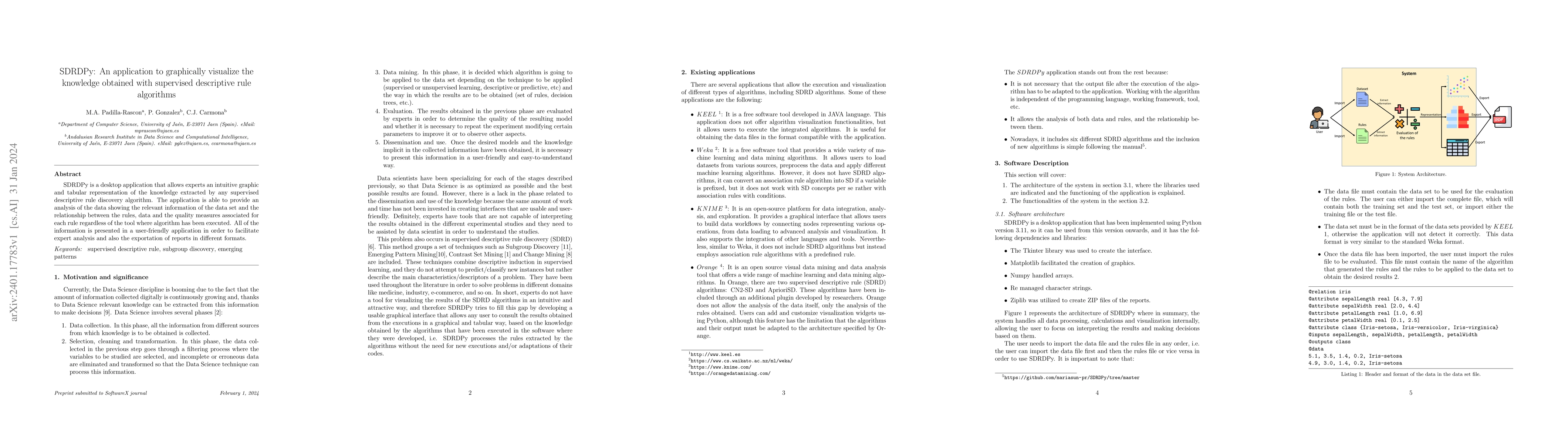 Thumbnail for SDRDPy: An application to graphically visualize the knowledge obtained
  with supervised descriptive rule algorithms