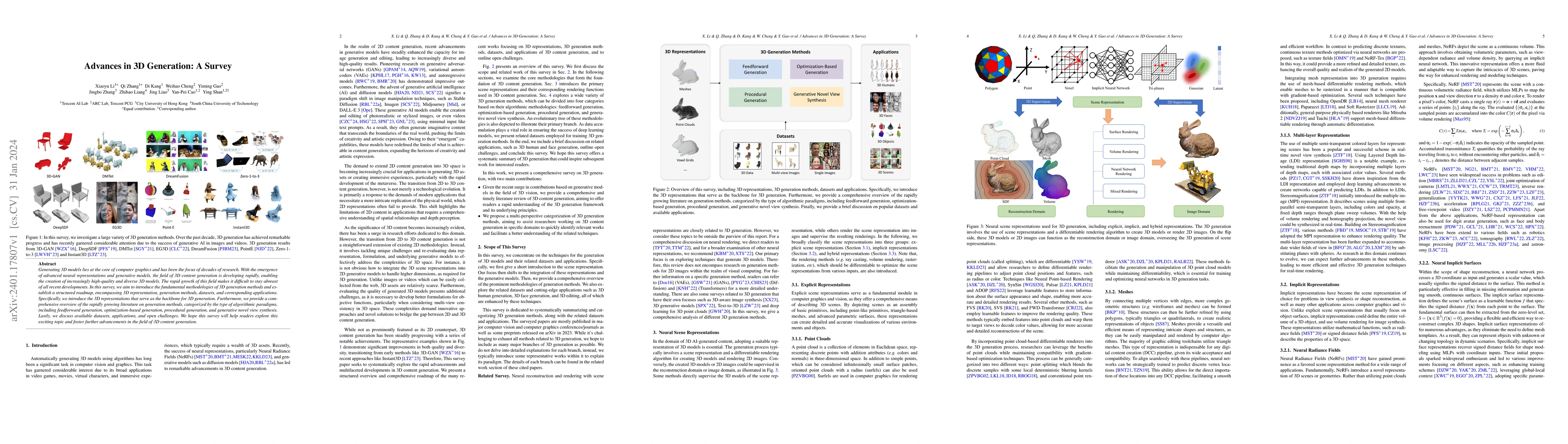 Thumbnail for Advances in 3D Generation: A Survey