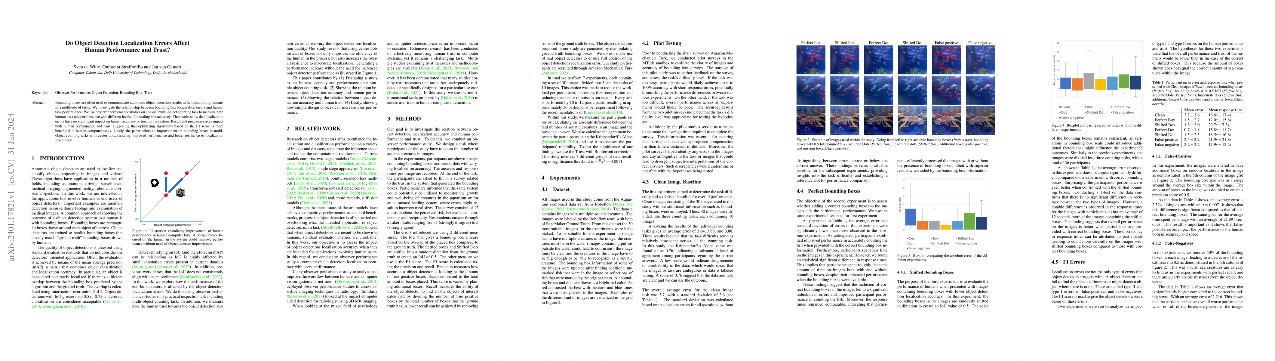 Thumbnail for Do Object Detection Localization Errors Affect Human Performance and
  Trust?