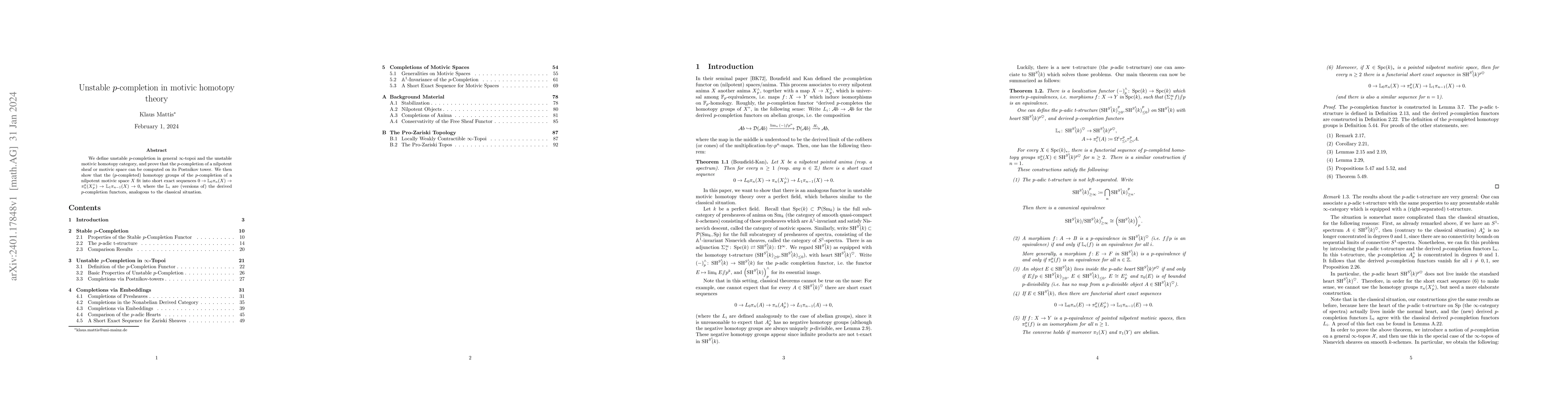 Thumbnail for Unstable $p$-completion in motivic homotopy theory