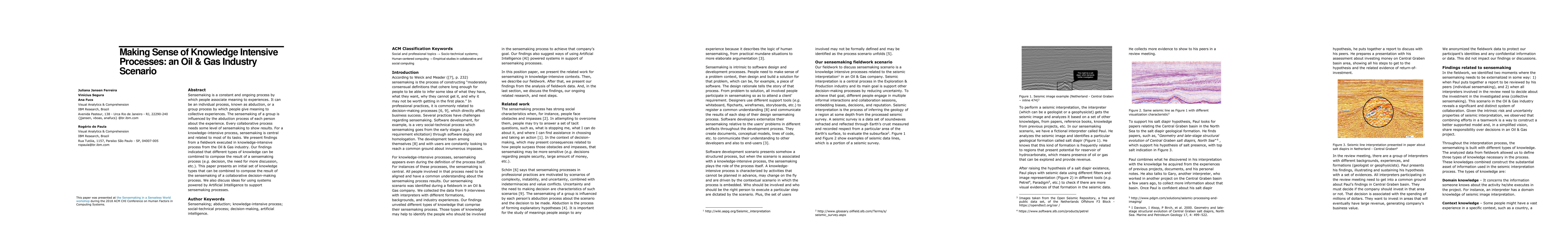Thumbnail for Making Sense of Knowledge Intensive Processes: an Oil & Gas Industry
  Scenario