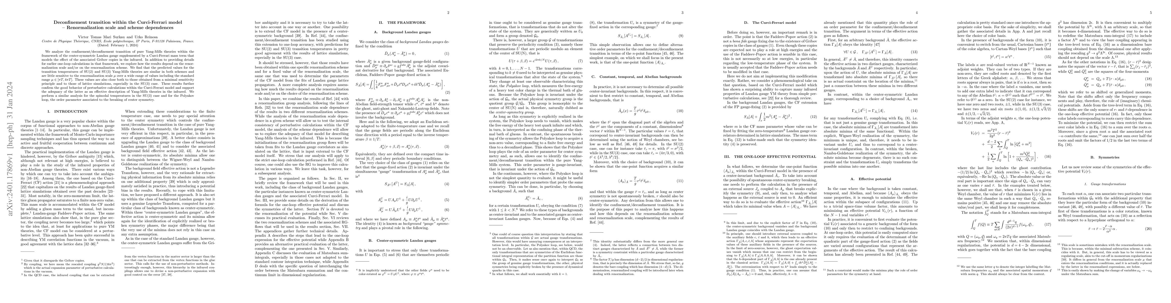 Thumbnail for Deconfinement transition within the Curci-Ferrari model --
  Renormalization scale and scheme dependences