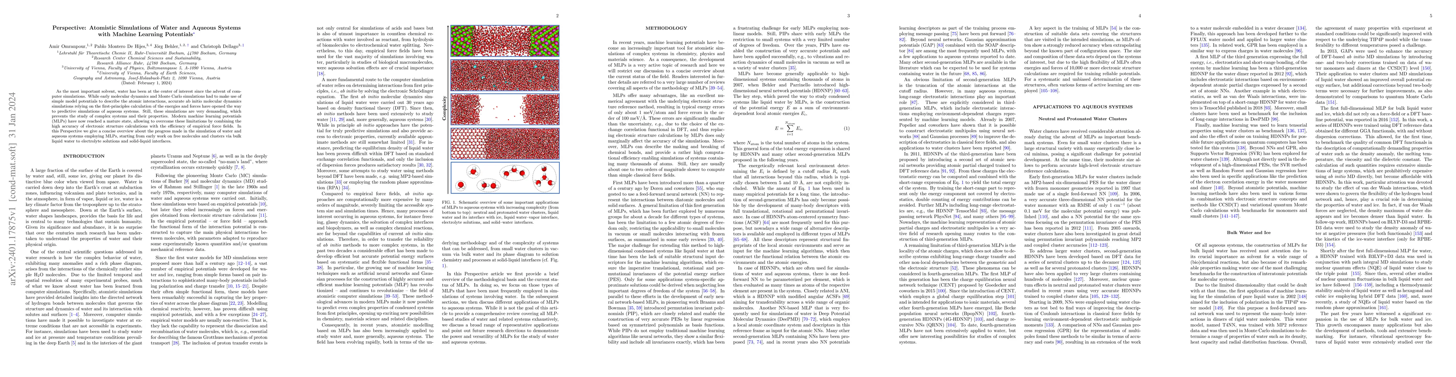 Thumbnail for Perspective: Atomistic Simulations of Water and Aqueous Systems with
  Machine Learning Potentials