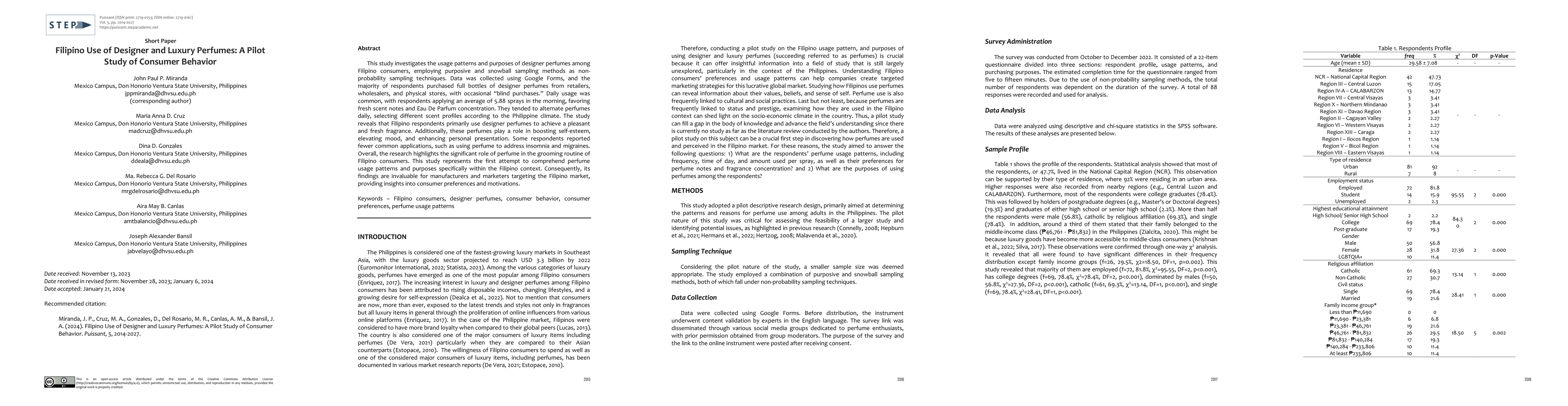 Thumbnail for Filipino Use of Designer and Luxury Perfumes: A Pilot Study of Consumer
  Behavior