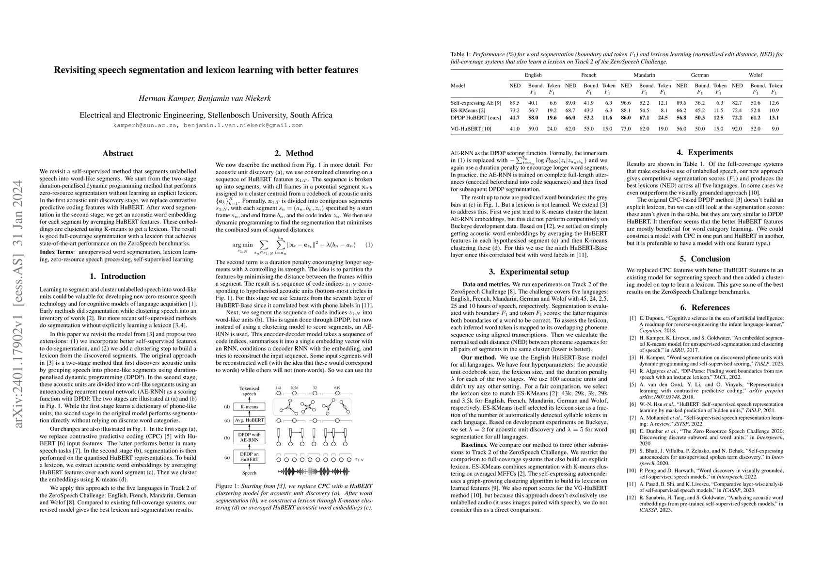 Thumbnail for Revisiting speech segmentation and lexicon learning with better features
