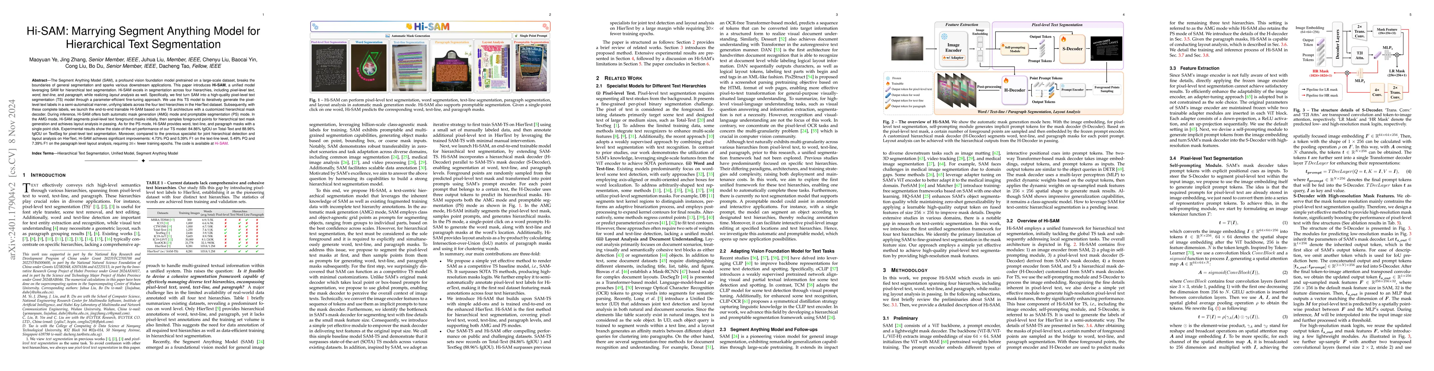 Thumbnail for Hi-SAM: Marrying Segment Anything Model for Hierarchical Text
  Segmentation