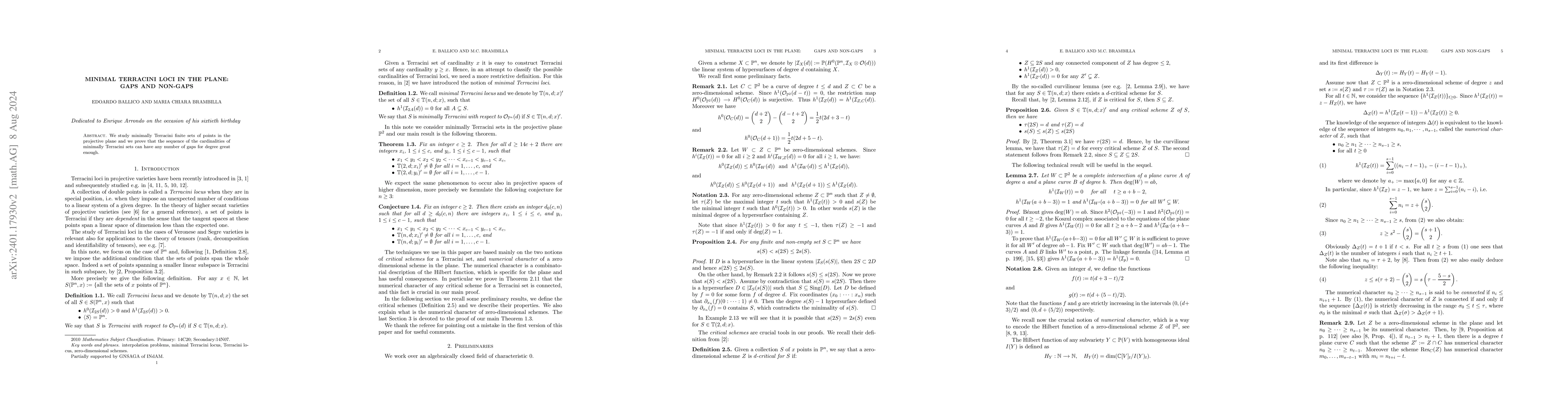 Thumbnail for Minimal Terracini loci in the plane: gaps and non-gaps