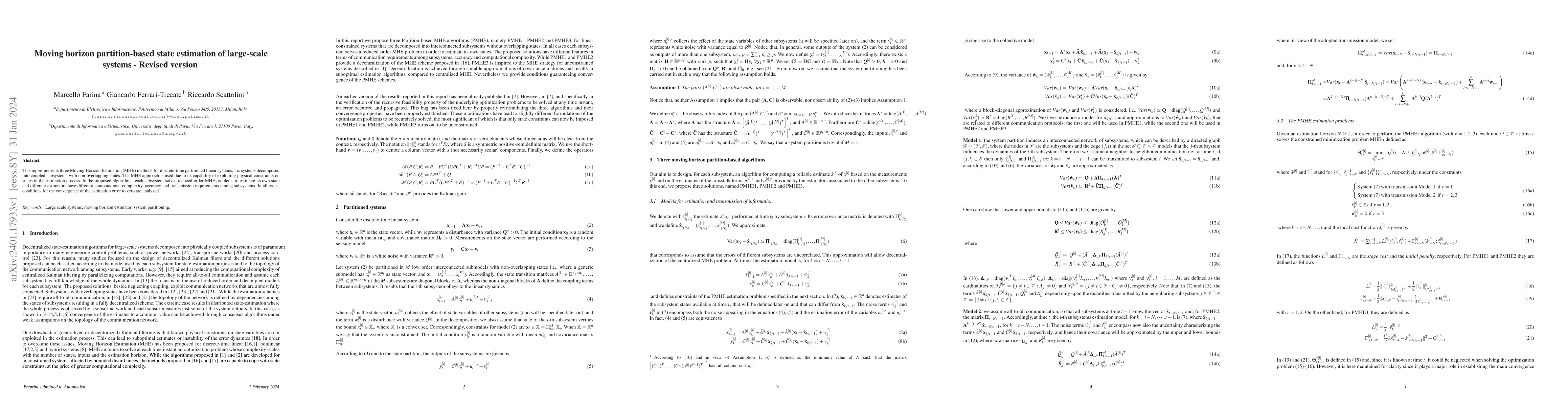 Thumbnail for Moving horizon partition-based state estimation of large-scale systems
  -- Revised version