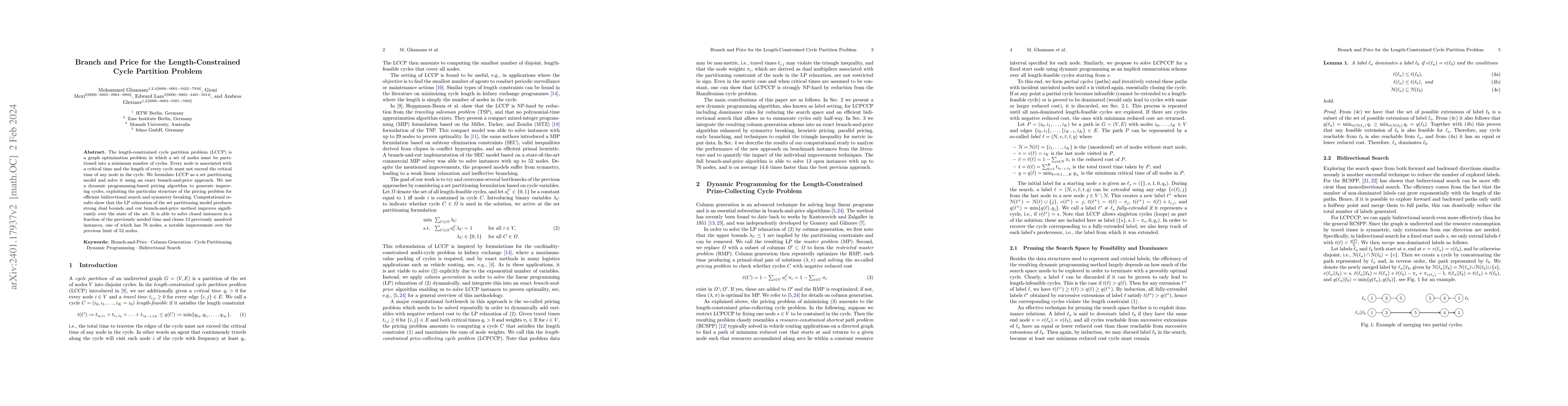 Thumbnail for Branch and Price for the Length-Constrained Cycle Partition Problem