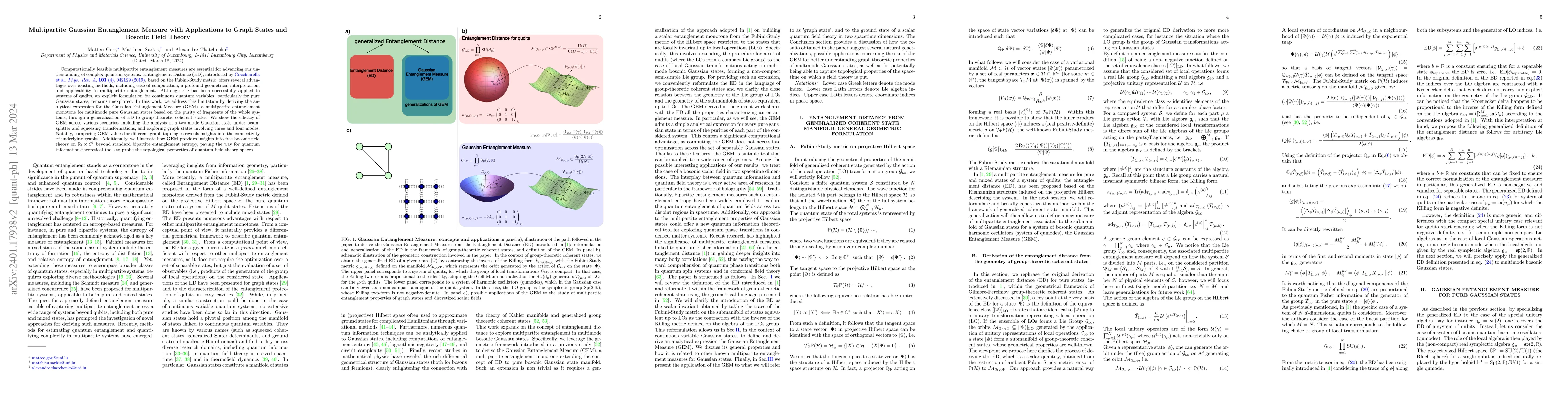 Thumbnail for Gaussian Entanglement Measure: Applications to Multipartite Entanglement
  of Graph States and Bosonic Field Theory