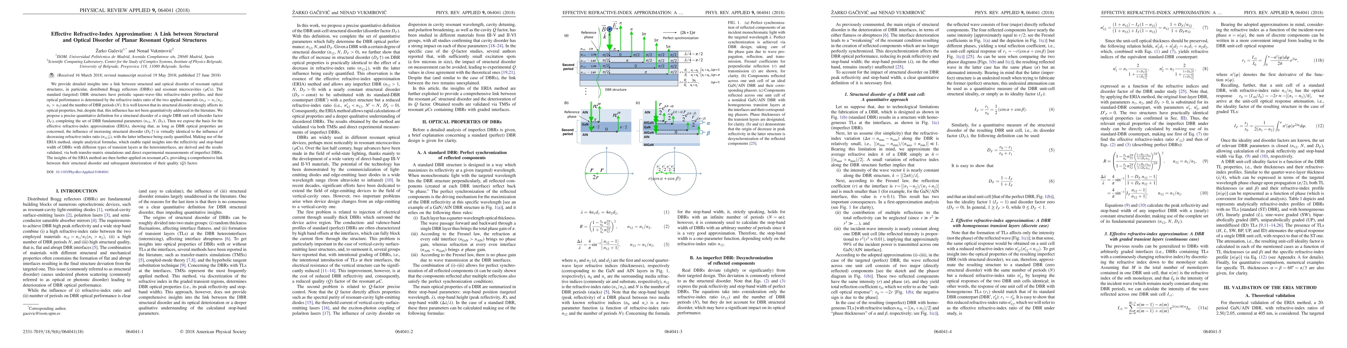 Thumbnail for Effective Refractive-Index Approximation: A Link between Structural and
  Optical Disorder of Planar Resonant Optical Structures