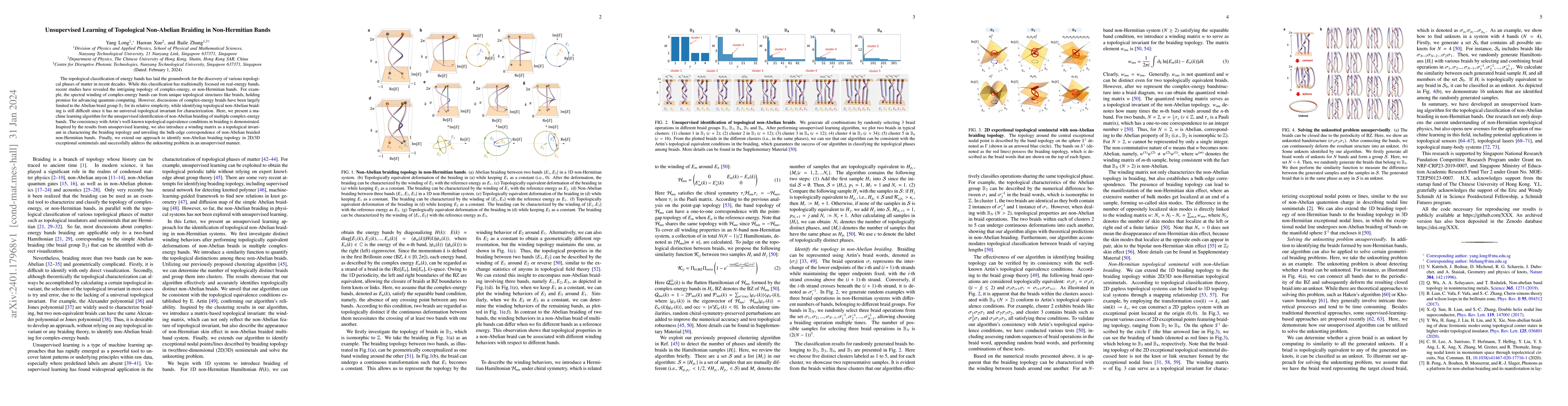 Thumbnail for Unsupervised Learning of Topological Non-Abelian Braiding in
  Non-Hermitian Bands