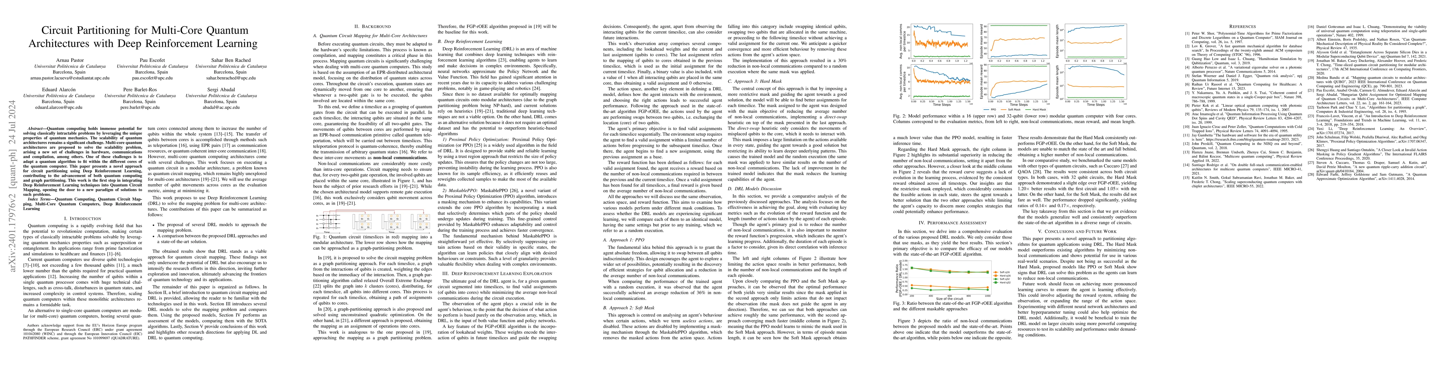 Thumbnail for Circuit Partitioning for Multi-Core Quantum Architectures with Deep
  Reinforcement Learning