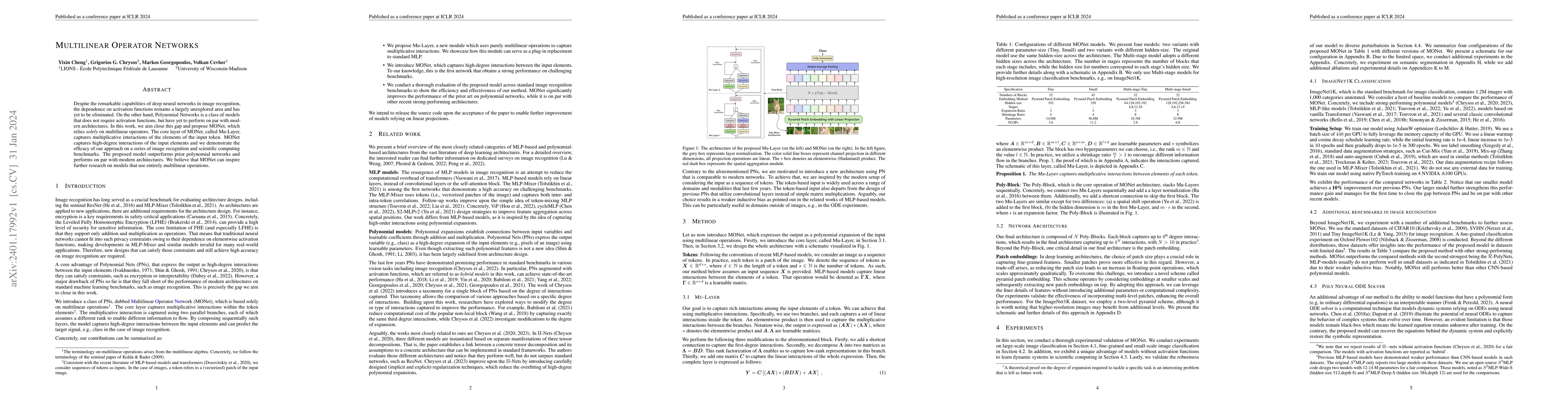 Thumbnail for Multilinear Operator Networks
