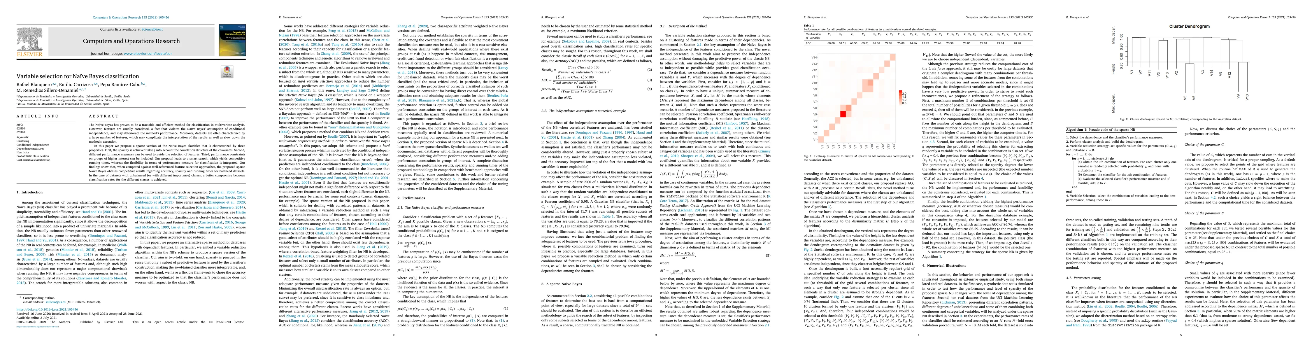 Thumbnail for Variable selection for Na\"ive Bayes classification