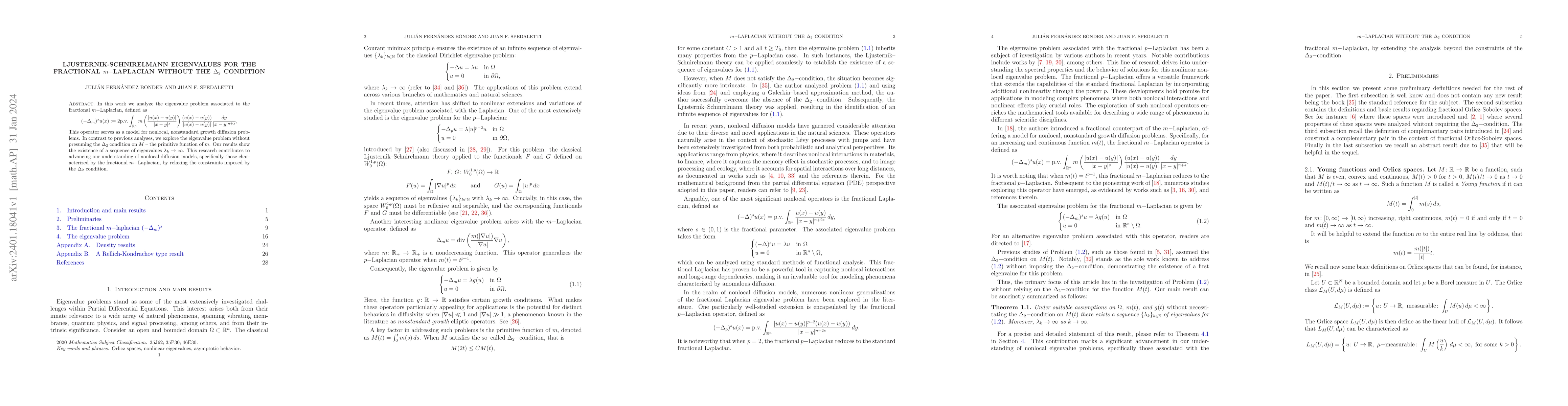 Thumbnail for Ljusternik-Schnirelmann eigenvalues for the fractional $m-$Laplacian
  without the $\Delta_2$ condition