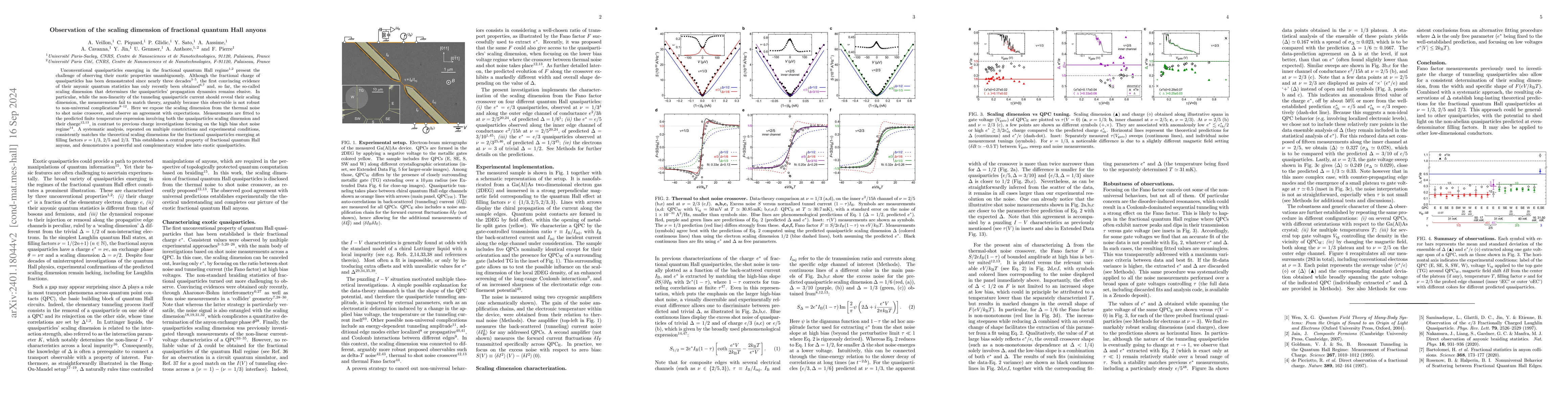 Thumbnail for Observation of the scaling dimension of fractional quantum Hall anyons