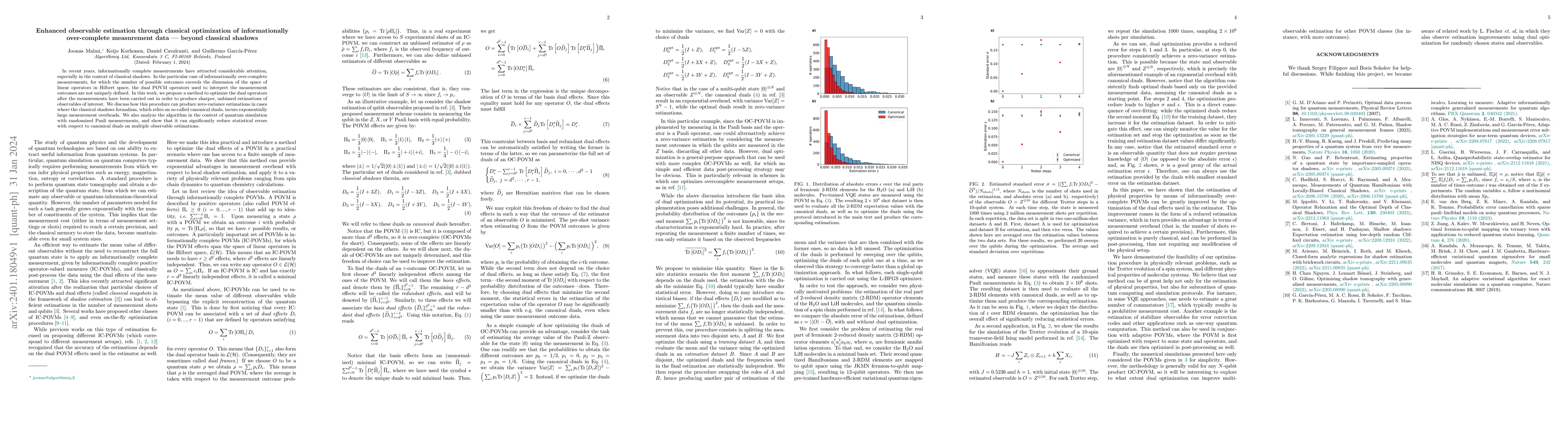 Thumbnail for Enhanced observable estimation through classical optimization of
  informationally over-complete measurement data -- beyond classical shadows