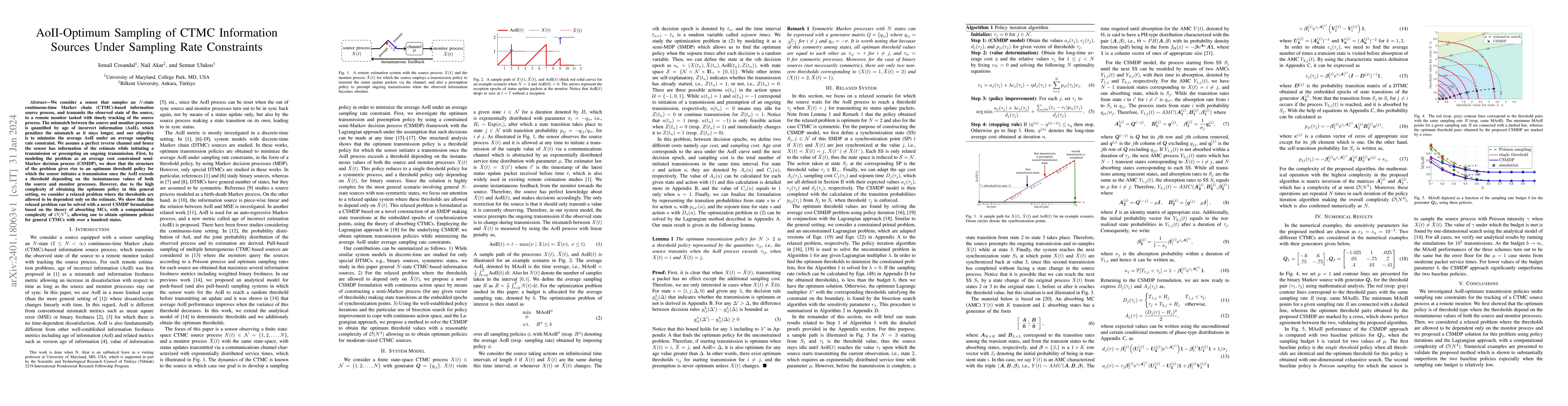 Thumbnail for AoII-Optimum Sampling of CTMC Information Sources Under Sampling Rate
  Constraints