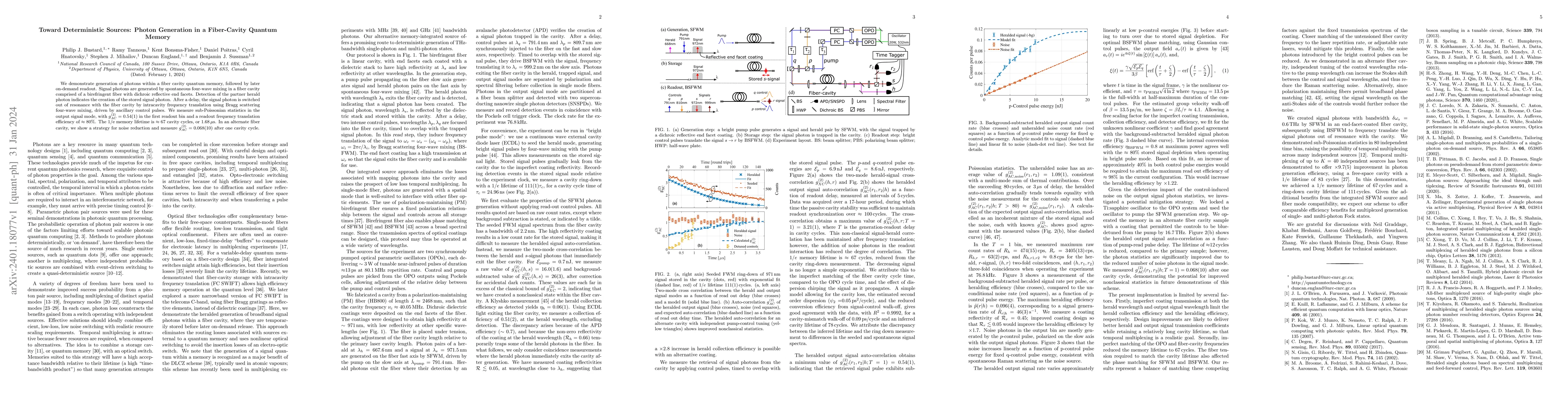 Thumbnail for Toward deterministic sources: Photon generation in a fiber-cavity
  quantum memory