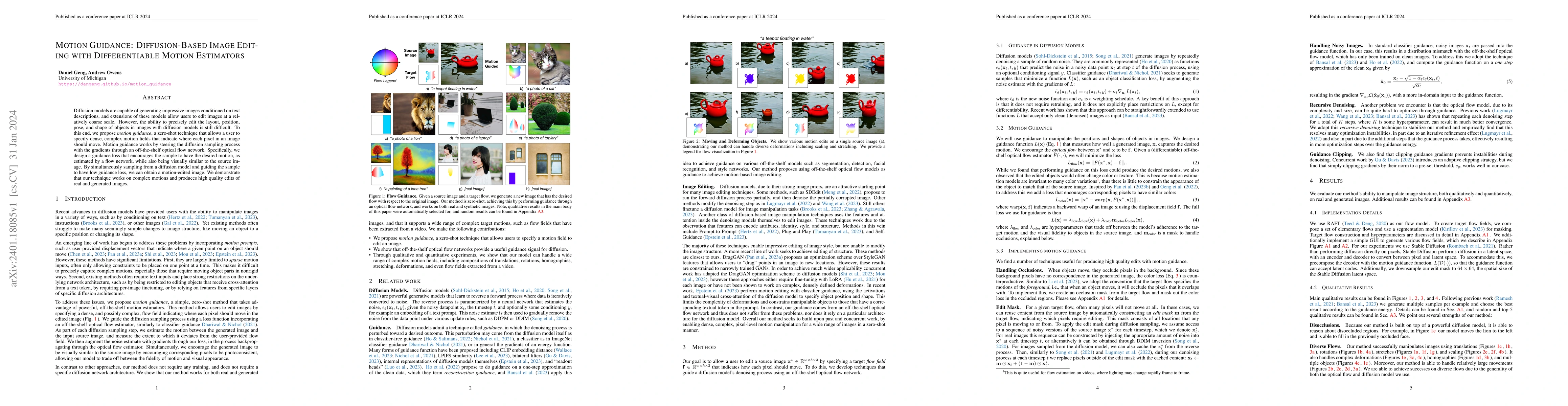 Thumbnail for Motion Guidance: Diffusion-Based Image Editing with Differentiable
  Motion Estimators