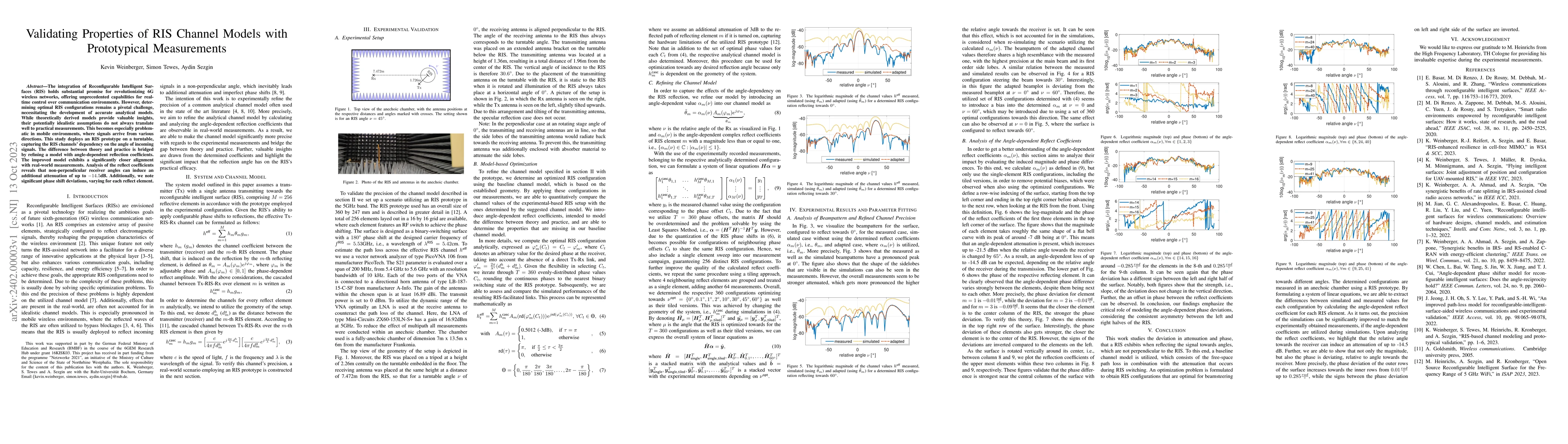 Thumbnail for Validating Properties of RIS Channel Models with Prototypical
  Measurements