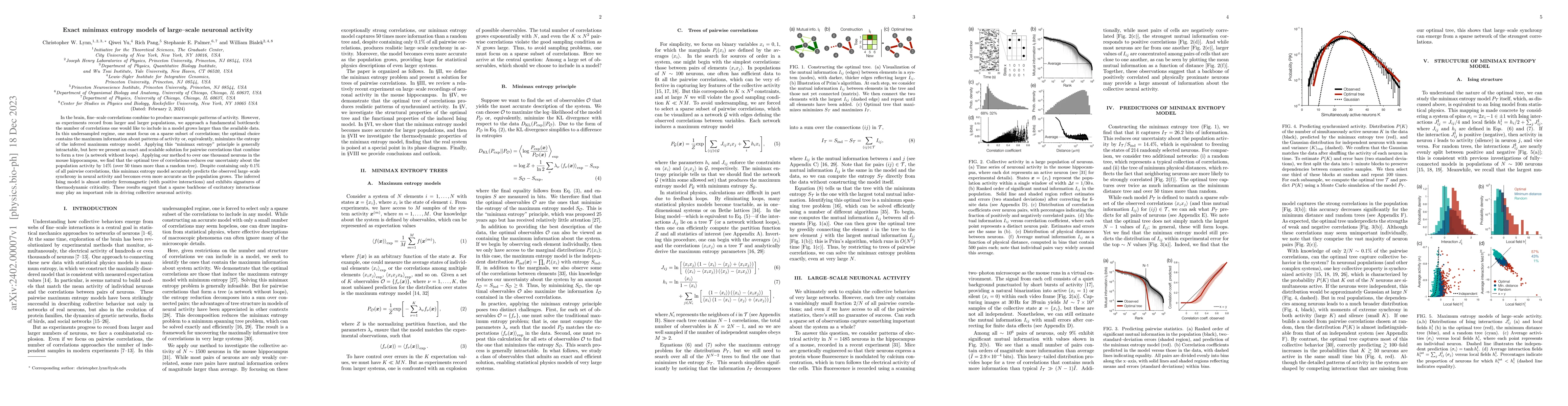 Thumbnail for Exact minimax entropy models of large-scale neuronal activity