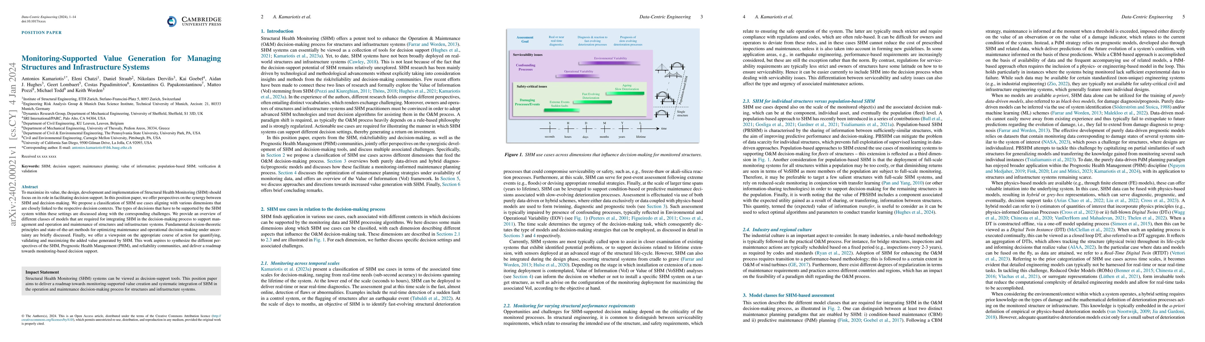 Thumbnail for Monitoring-Supported Value Generation for Managing Structures and
  Infrastructure Systems