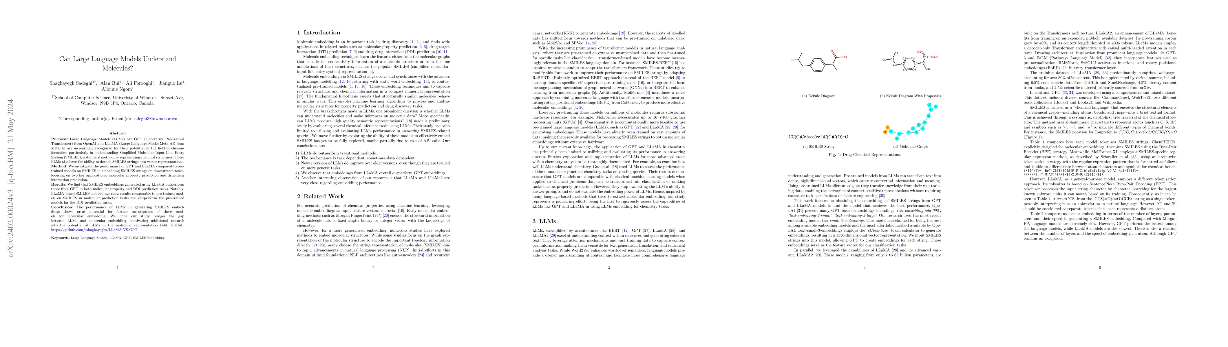Thumbnail for Can Large Language Models Understand Molecules?