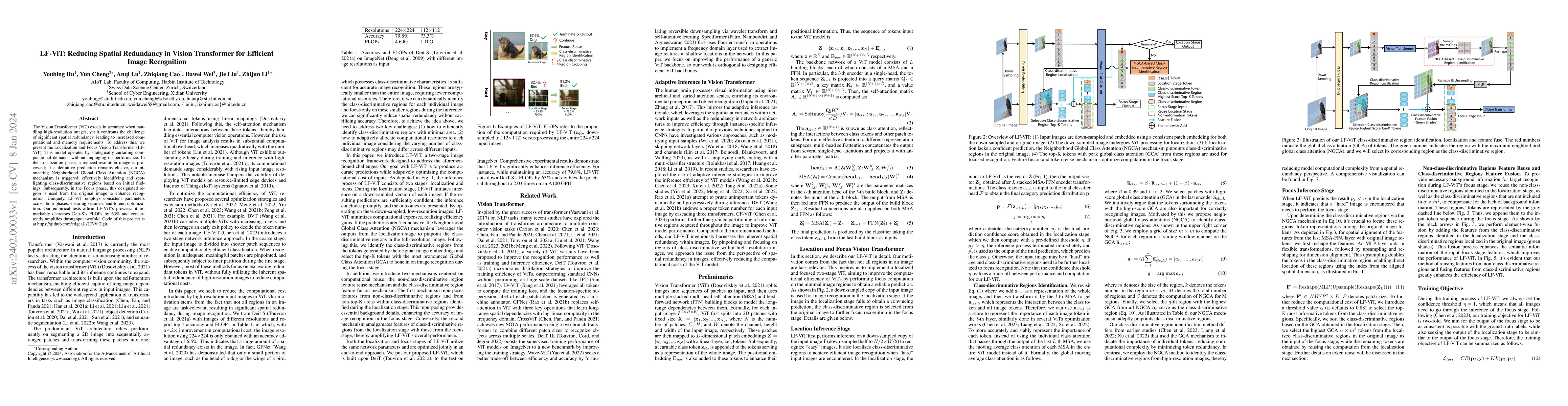 Thumbnail for LF-ViT: Reducing Spatial Redundancy in Vision Transformer for Efficient
  Image Recognition