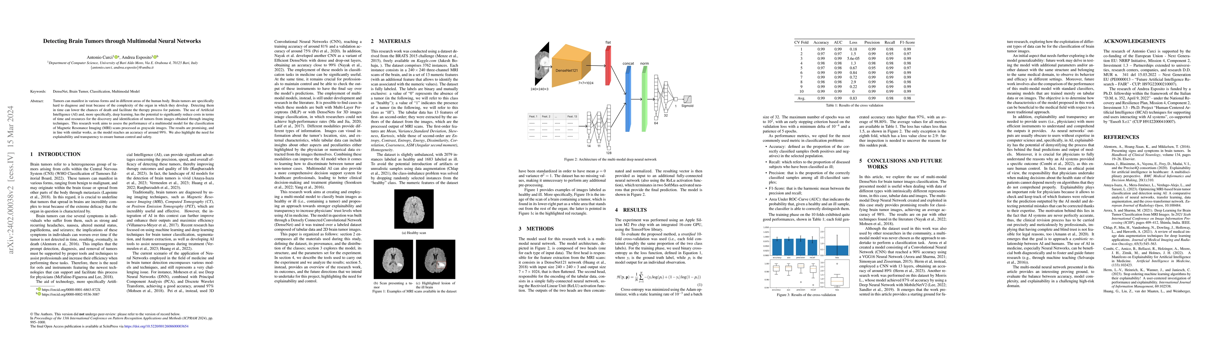 Thumbnail for Detecting Brain Tumors through Multimodal Neural Networks