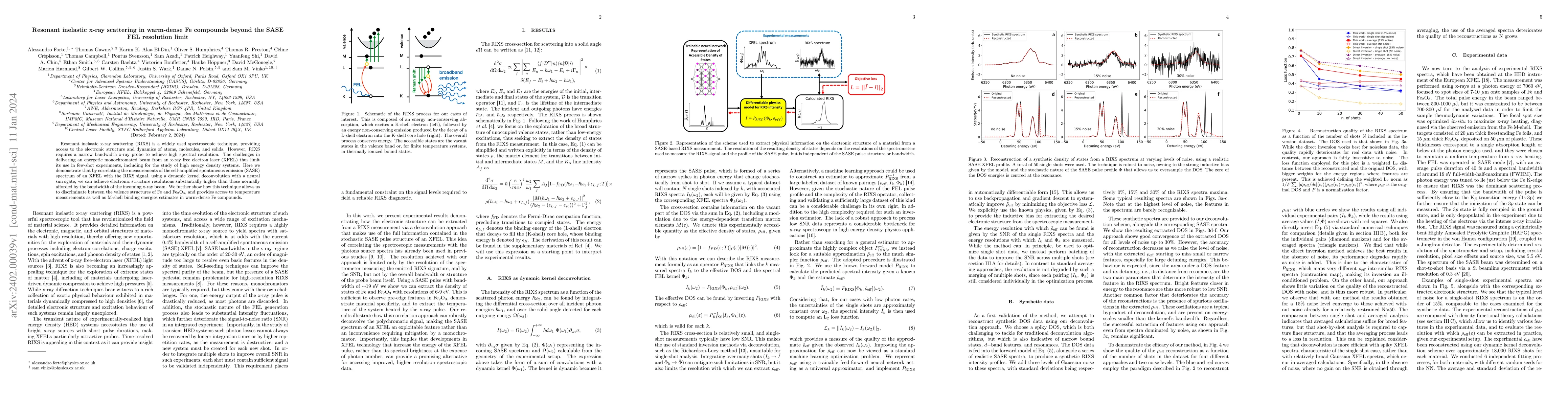 Thumbnail for Resonant inelastic x-ray scattering in warm-dense Fe compounds beyond
  the SASE FEL resolution limit