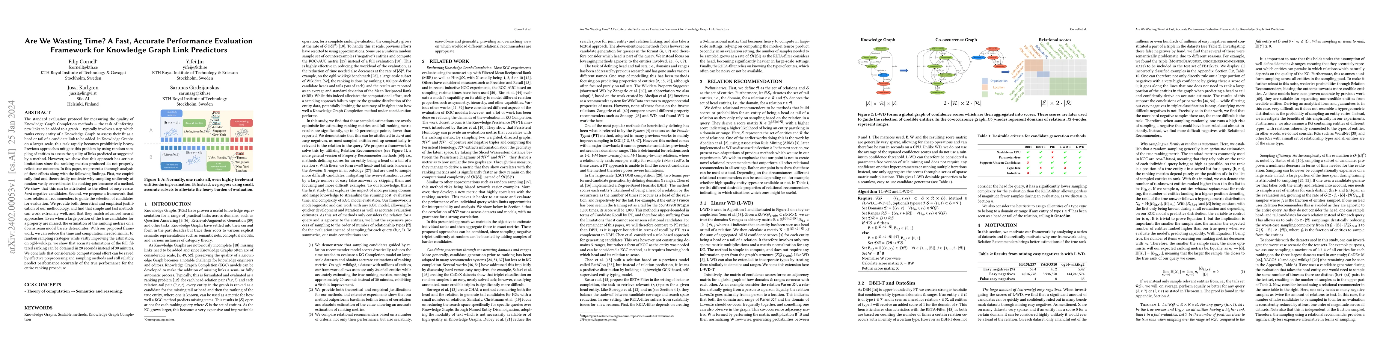 Thumbnail for Are We Wasting Time? A Fast, Accurate Performance Evaluation Framework
  for Knowledge Graph Link Predictors
