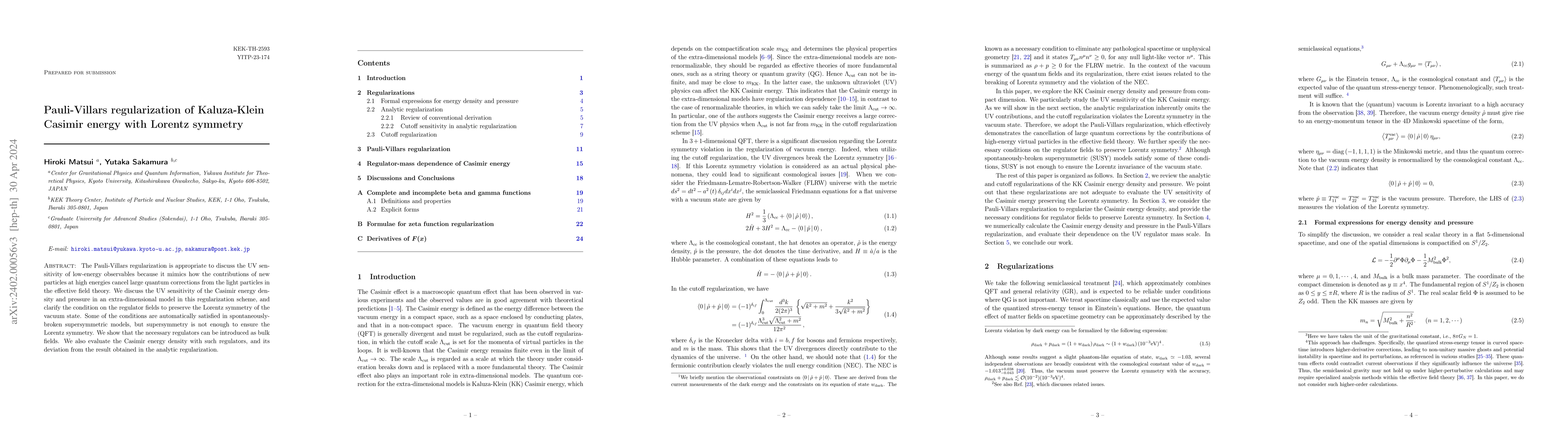 Thumbnail for Pauli-Villars regularization of Kaluza-Klein Casimir energy with Lorentz
  symmetry