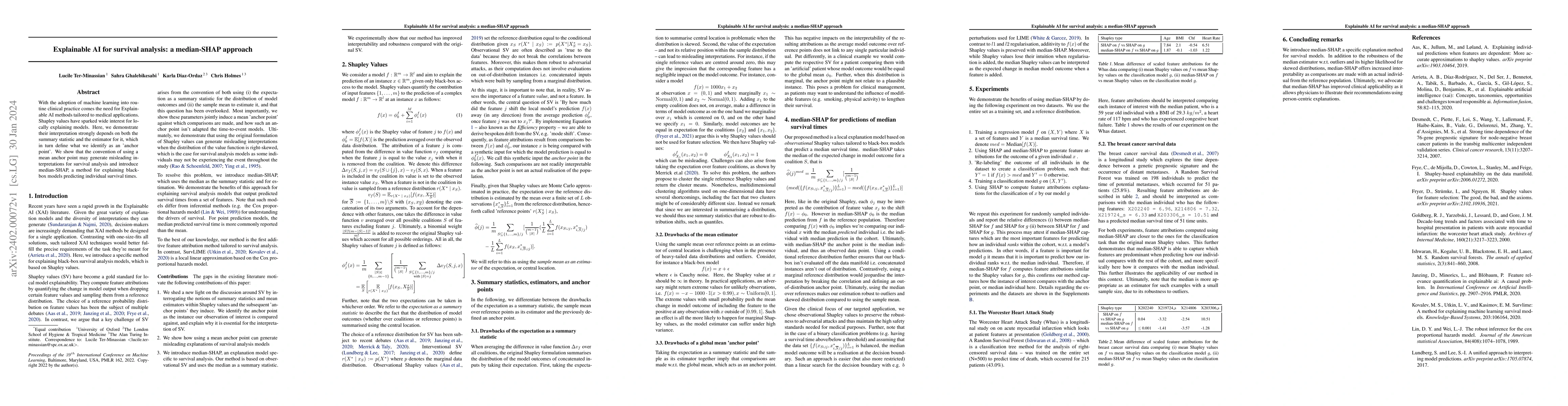 Thumbnail for Explainable AI for survival analysis: a median-SHAP approach