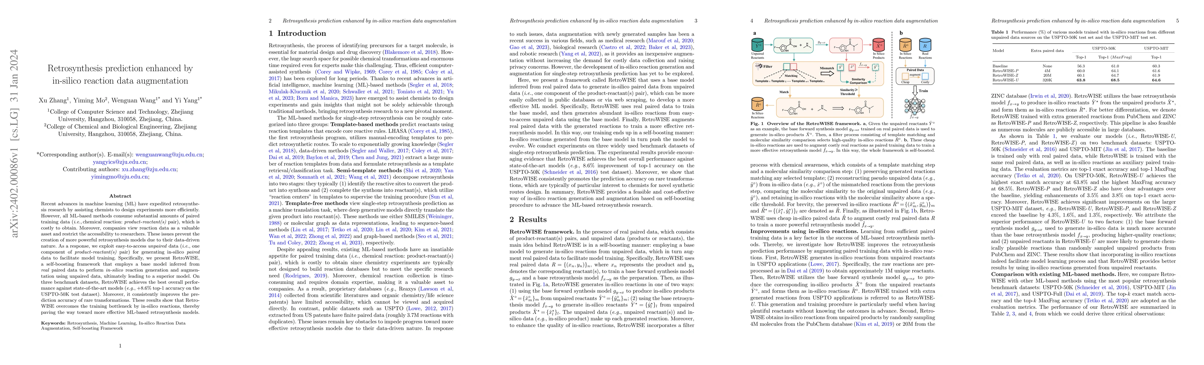 Thumbnail for Retrosynthesis prediction enhanced by in-silico reaction data
  augmentation