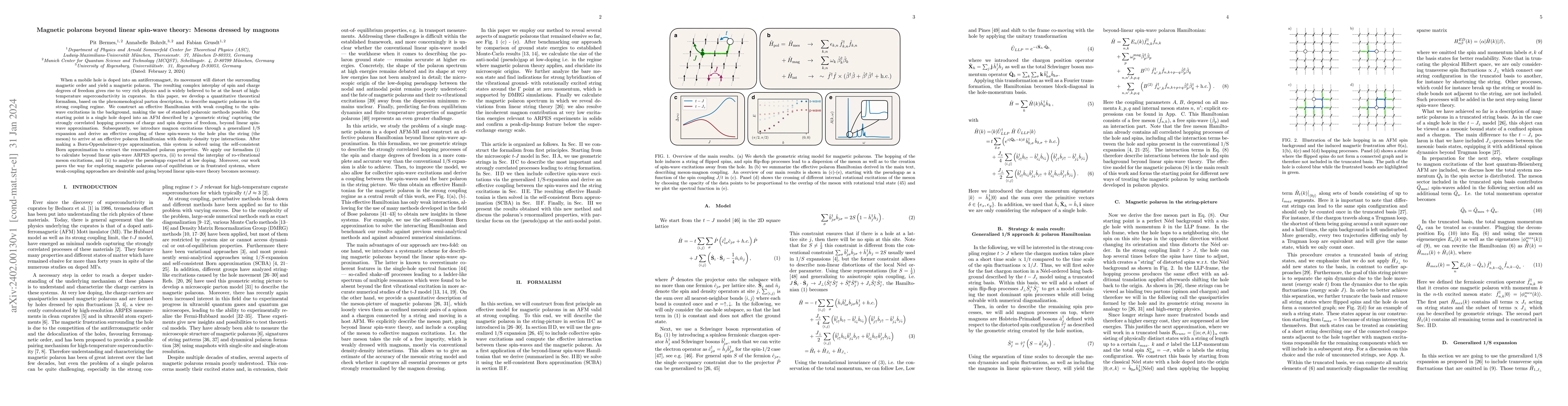 Thumbnail for Magnetic polarons beyond linear spin-wave theory: Mesons dressed by
  magnons