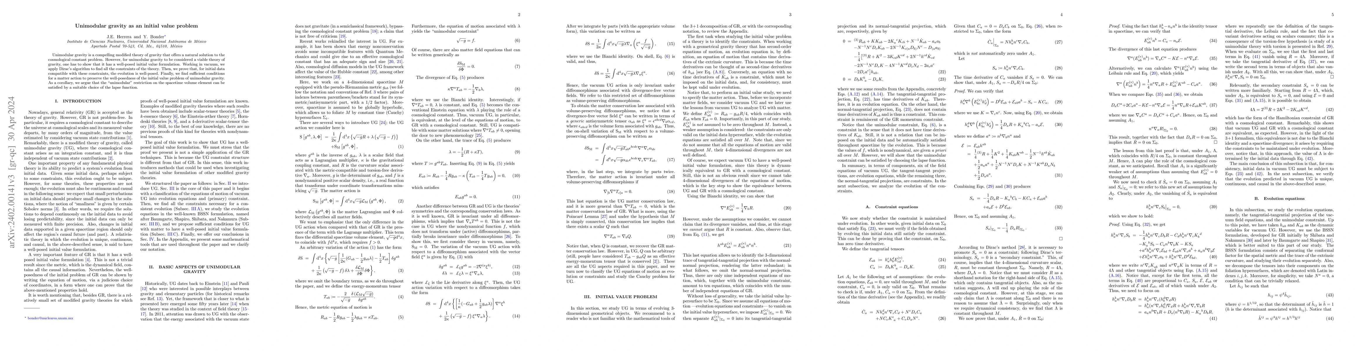 Thumbnail for Unimodular gravity as an initial value problem