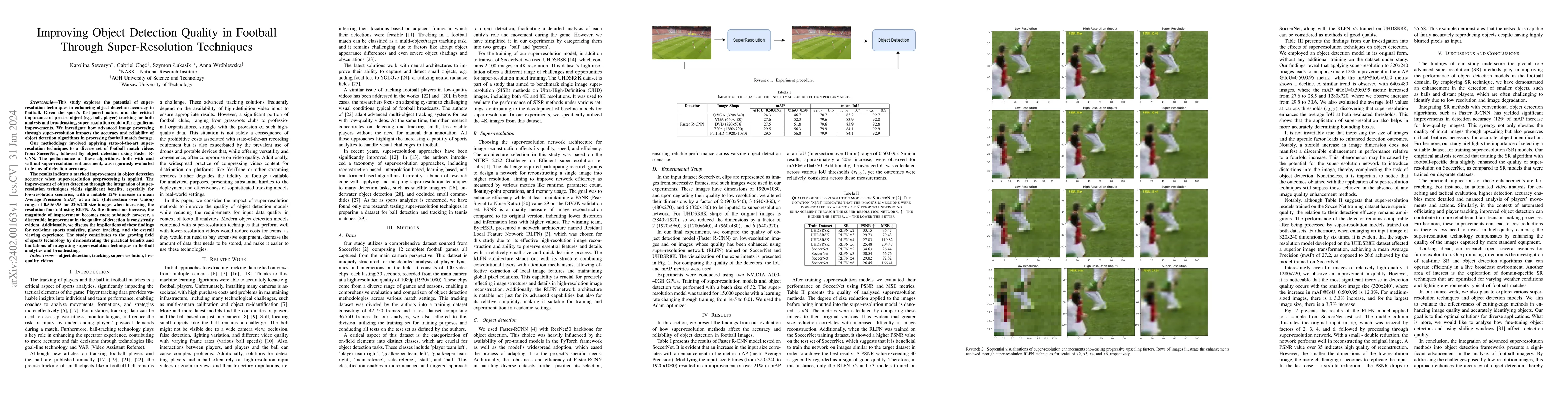 Thumbnail for Improving Object Detection Quality in Football Through Super-Resolution
  Techniques