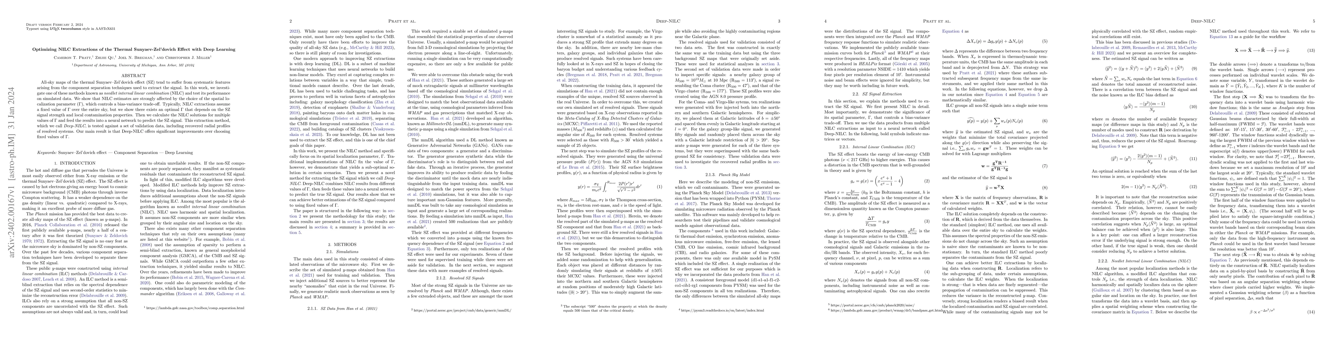 Thumbnail for Optimizing NILC Extractions of the Thermal Sunyaev-Zeldovich Effect with
  Deep Learning
