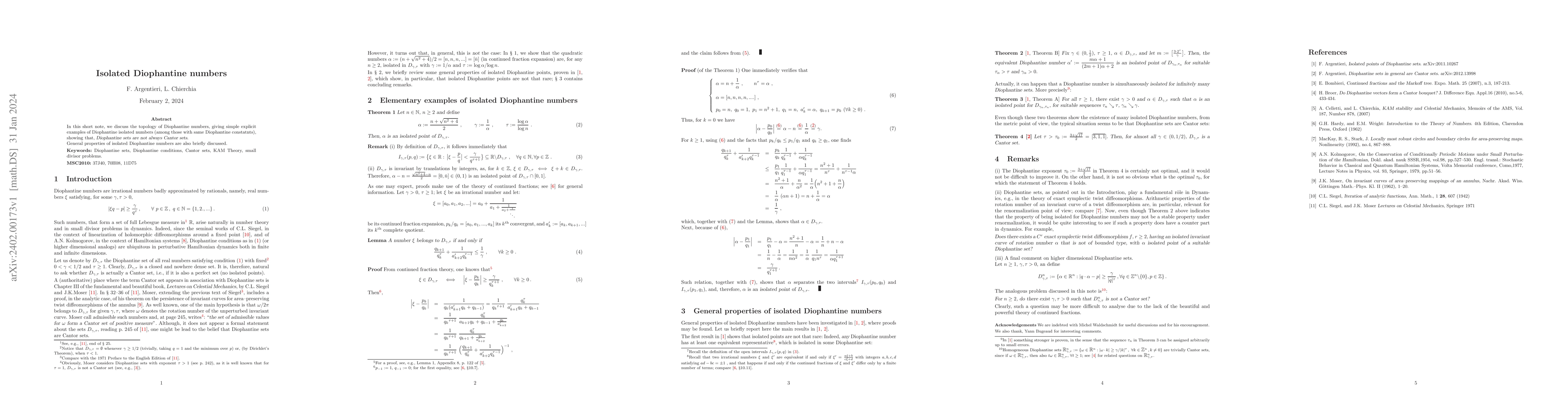 Thumbnail for Isolated Diophantine numbers